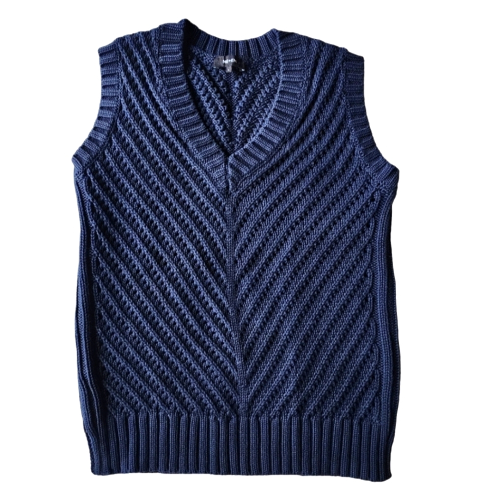ME+EM Knit Sweater vest in Navy 100% cotton size S